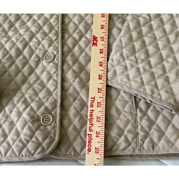 Nordic L:ights Quilted Button-Up Long Sleeve Jacket With Pockets Beige/Cream M - Picture 3 of 8